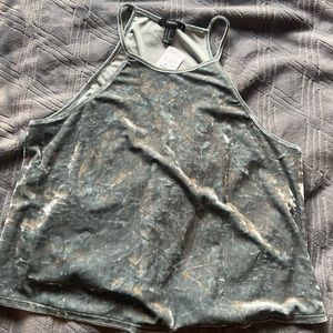 Forever 21 Light Green Teal Velvet Tanktop Size XL